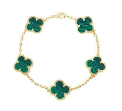 China CLASSIC Amazing Quality and Fantastic 5 Pattern Sterling Silver Gift Green Clover Bracelet Four Leaf Clover Bracelet for sale