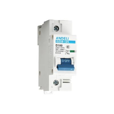 China circuit breaker DZ58-125 1P ANDELI mini circuit breaker mcb DZ58-125 for sale