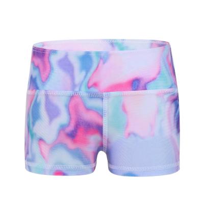 China Sports Wholesales Colorful Kids Girls Boy-Cut Activewear Child Sports Kid Sports High Base Waist Dance Shorts for sale