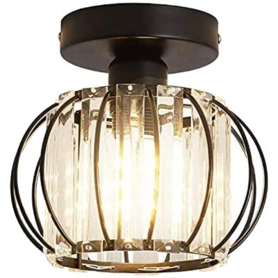 China Outdoor Mini Crystal Chandelier Flush Mount Ceiling Mounted Light for Bedroom Hallway Bar Kitchen Bathroom Pendant Lamps for sale