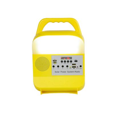 China FM Radio MP3 Solar Emergency Lights Solar Panel Led Lamp With Cables for sale