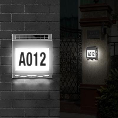 China Waterproof 6000k Solar Address Sign Wall Light FCC 8pcs Led House Number Light for sale