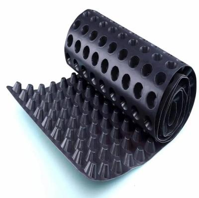 China Earthmoving Products Waterproof HDPE Plastic Drainage Board Dimpled Plastic Drain Sheet For Green Roof System Drainage Board for sale