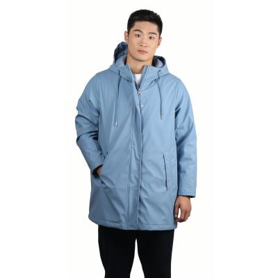 China Water Repellent OEM Custom Rain Wear PU coating waterproof jacket windproof padded raincoat  best price for sale