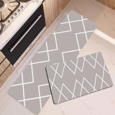 China New Design Washable Custom Printing Anti Fatigue Mat 2 In 1 Kitchen Rug Waterproof Kitchen Mat for sale