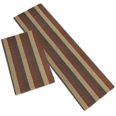 China 2021 Hot Selling 2mm Custom Washable Stripe PVC Coir Floor Door Vinyl Mat PVC Anti-Slip Washable Backing for sale