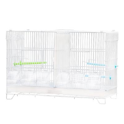 China Steel Wire Mesh Pet Multi-Feeder Wholesale Breathable Bird Cages For Parrot Finch Bird Breeding Cage Canary Yellow for sale