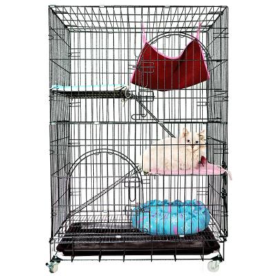 China Best Selling Luxury 3 Layer Breathable Large DIY Pet Cages Indoor Home Folding Steel Villa Cat Cage for sale