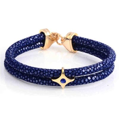 China High polished; Matte Finished Hot Selling Charm Deep Blue Stingray Accessory Bracelet for sale