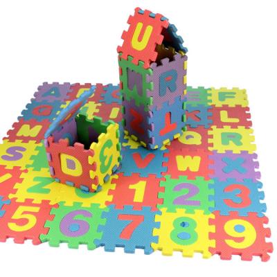 China Wholesale Eco-friendly 36 PCS EVA Foam Puzzle Mats Alphabet Number Puzzles Kids Play Mat For Children Baby Crawling for sale