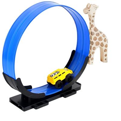 China Magnetic Car Racing Toys Friction Racing Set Slot Inertia Race Tracks Gifts Toy Triple Loop Track Car For Kids for sale