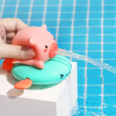 China Summer Electric Silicon Bath Toys Kids Shower Children Toy Piggy Ride Flying Fish Baby Pig Bath Water Water Play Swimming for sale