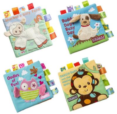 China Soft Cute Animal Non-Toxic Washable Soft Cloth Cloth Fold Cloth Baby Educational Baby Book With Page Noise for sale