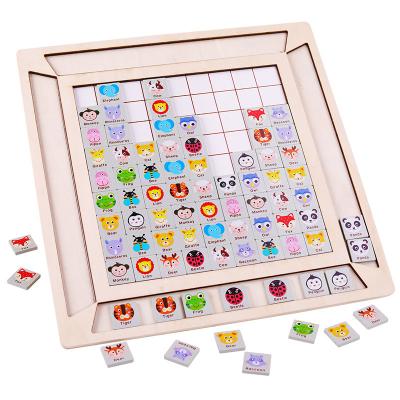 China Classic Toy Wooden Number Animal Pairings Educational Elimination Puzzle Training Logical Thinking Board Games Toys for sale