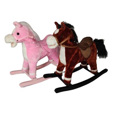 China Ride On Stuffed Toy Dolls Bestselling Rocking Horse Trojan Toy JIANLIN Toddler Rocking Horse Wooden Plush Toys Educational Toy for sale