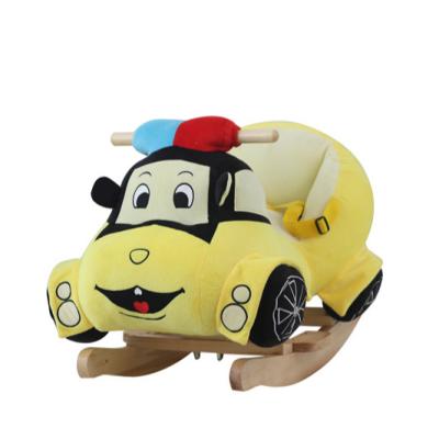 China Ride On Toy JIANLIN Toddler Cartoon Car Rocking Chair Wooden Riser Rocking Chair Toys Educational Toy for sale