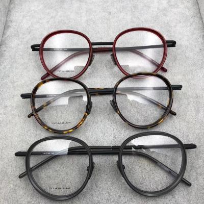 China For Mixed Titanium Acetate Optical Round Reading Glasses Eyeglasses Clear Glasses Optical Eyewear CS22102M for sale