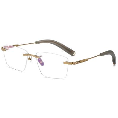 China High Quality Titanium Rimless Optical Eye Glasses Retro Sight Glasses Glasses For Men And Woman CS80813 for sale