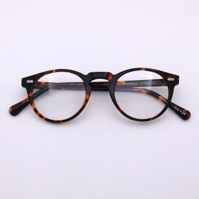 China Eyewear Shenzhen Quality Acetate Frames Glasses Round Fashion Retro Optical Eyewear Custom Logo 5186 for sale