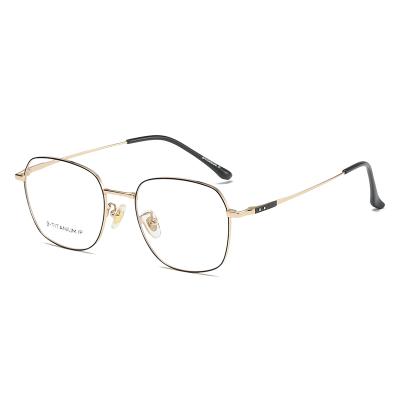 China For Hot Selling Reading Glass Hinge Blue Smooth Gold Anti Round Titanium Metal Mini Reading Glasses for sale