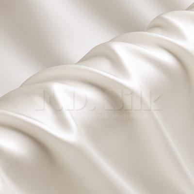 China Plain Ivory White Silk Charmeuse 114cm Silk Satin Fabric 19mm Wide White Color NO.26 for sale