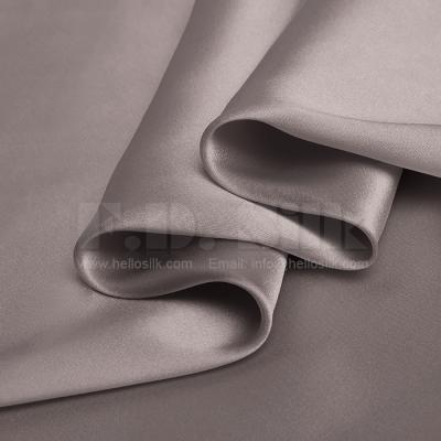 China NO.59 width breathable silk fabric 114cm 19mm silk fabric 114cm satin pillowcases cold taupe for sale