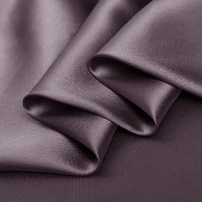 China No.62 Width Purple Color Fabric 19MM Satin Charmeuse Breathable Silk Fabric 45