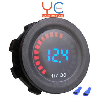 China 12V DC Cars 12V DC Panel Mount Segmented Car Digital Volt Meter With Graphical Display Racing Voltage for sale