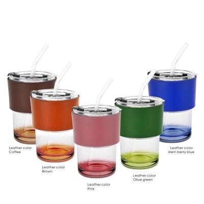 China Good Quality Water Glassware New Version Custom Modern Wide Mouth Lead Free Straw Iced Coffeeglass Lid Can Tumbler for sale