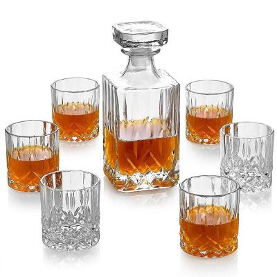 China Modern Hot Selling Old Fashioned Home Whiskey Premium Stylish Glassware Bar Decanter Crystal Crafted Vodka Lead Free Bourbon Barware for sale