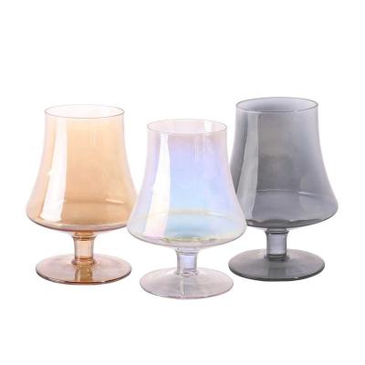 China In Stocked Handmade Ion Plating Rainbow Gray Amber Tumblers Wine Tumbler Glasses For Cocktails, Brandy, Champagne for sale