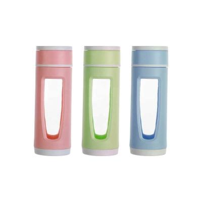 China Wholesale Cheap Stored Bpa Bottle Color Silicone Sleeve Sports Water Bottle 300Ml Glass Free Drinking Water Bottle for sale