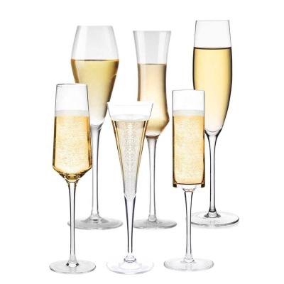 China Have in stock! ! ! Thin Stem Champagne Glass Flutes Hand Blown With Gift Box For Any Holiday Crystal Clear Champagne Glasses Lead Free for sale