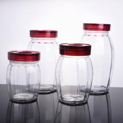 China Factory Wholesale Price Glass Container Lid Sealing Snack Canning Jars Household Kitchen Dry Goods Clear Food Storage Freshness Preservation for sale