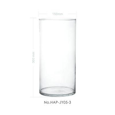 China Modern Factory Supply Products Directly Thicken Crystal Aesthetic Regular MouthDecror Clear Household Round Glass Vase for sale