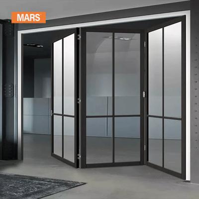 China Folding Screen Hot Sale March New Bespoke Garden Aluminum Internal Glazed Glass Bifold Accordion Doors for sale