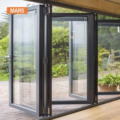 China High Quality Aluminum Bi Fold Screen Modern Design Folding Glass Patio Doors Exterior for sale