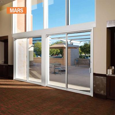 China Windproof Simple Design Smart Control Automatic Aluminum Glass Door Double Glass Doors Commercial Glass Doors And Windows for sale