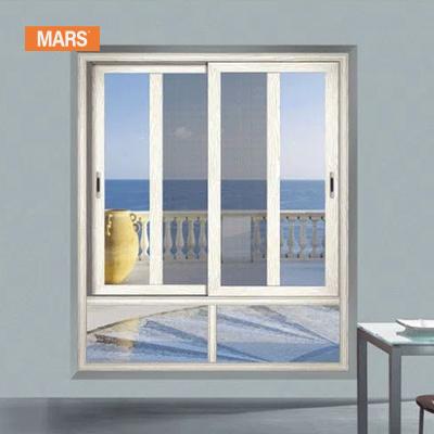 China Lastest Wholesale Mars Balcony Magnetic Aluminum Blue Tinted Glass Sliding Windows for sale