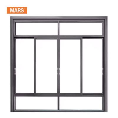 China Mars 60 Magnetic High Quality Carnival Screen Aluminum Alloy Sliding Windows Double Glazed Stained Glass Windows With Grille Design for sale