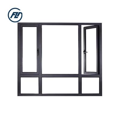 China New Design Magnetic High Quality Aluminum Frame Soundproof American Casement Window for sale