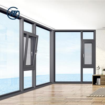 China Hot Selling Aluminum Casement Magnetic Screen Windows With Simple Design For Wholesales for sale