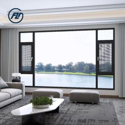 China Magnetic Simple Screen Design High Quality Home Office Use Aluminum Profile Sliding Windows Double Glazed Casement Window for sale