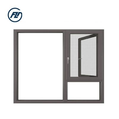 China Modern Screen Design Aluminum Casement Windows Aluminum Window Sash Magnetic Swing Glass Window for sale