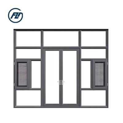 China Magnetic Aluminum Sliding Window Glass Windows Double Glazed Aluminum Screen Windows Swing Window for sale