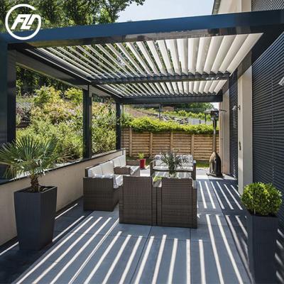 China Patio Roof Sliding and Folding Aluminum Pergola Fully Automatic Retractable Easily Assembled High Quality Garden Waterproof Outdoor Pergola for sale