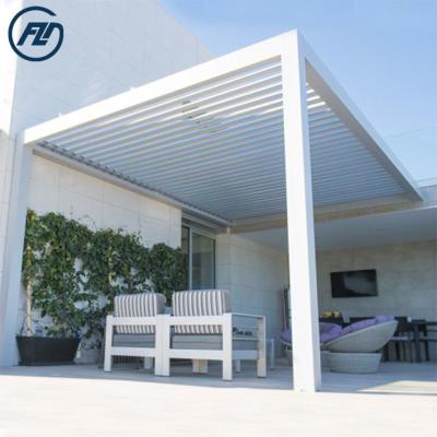 China Easily Assembled Motorized Outdoor Louvered Garden Patio Furniture Aluminum Balcony Louvered Pergola With Awnings for sale