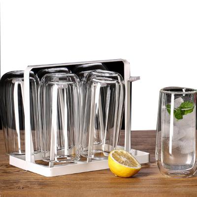 China 6pcs Viable Steel Bottle Racks With Plastic Tray BSCI ICS ISO Audit for sale