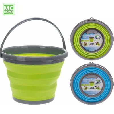 China Hot Selling 10L Collapsible Bucket Stocked With Handle Portable Folding Buckets For Cleaning Water Container for sale