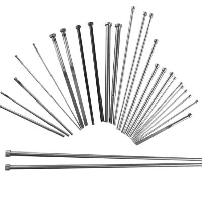 China SKD61/SKH51/SKD11/65mn porcelain annealed main ejector pins die cast din ejector pin 1530 for injection molding with ejector sleeve for sale